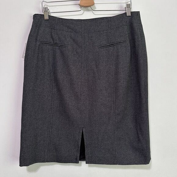 Atelier Luxe Pencil Skirt 14 Tweed Knit Gray Side Zip Career Work Classic NEW - Picture 11 of 11